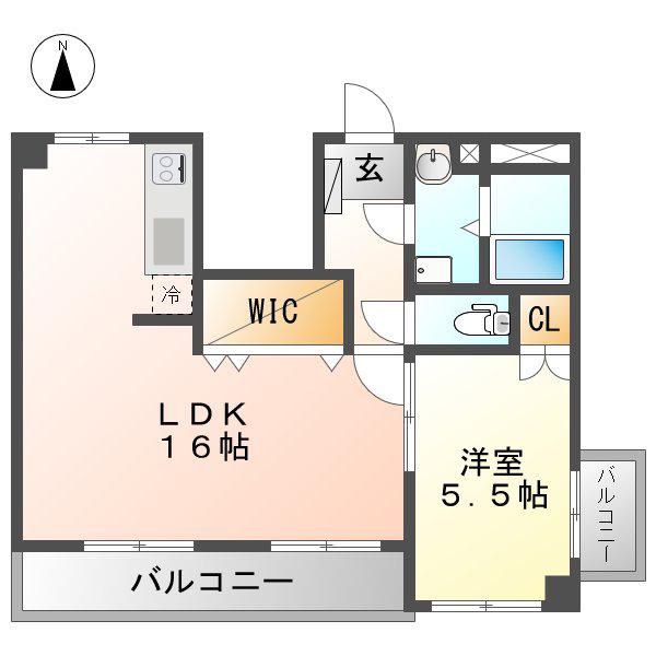 秋田産業ビル(1LDK/3階)の間取り写真