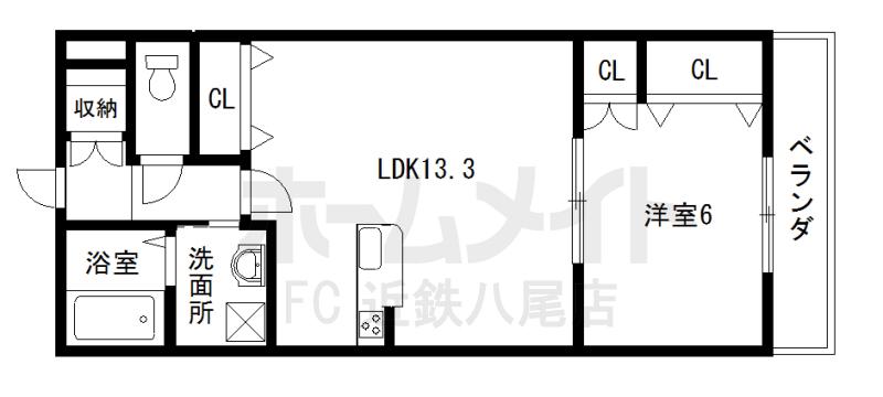 ヘーベルプランドール(1LDK/2階)の間取り写真
