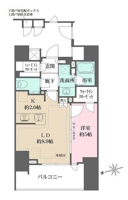 ザ・パークハウス品川荏原中延(1LDK/9階)の間取り写真