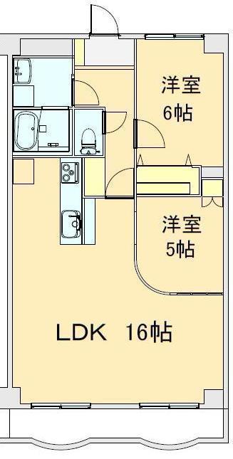 リバーサイドヒルズ(2LDK/1階)の間取り写真