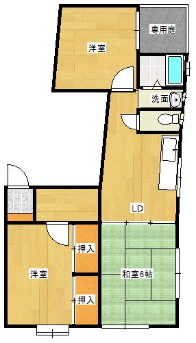 CASA&NODACO古江新町3(3DK/1階)の間取り写真