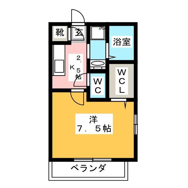 CASADOLCE(1K/1階)の間取り写真