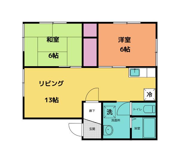 エトワールK(2LDK/1階)の間取り写真