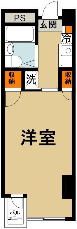 パルティーレ熊谷(1K/4階)の間取り写真