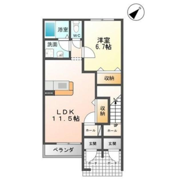 コリーナ・デ・カオン(1LDK/1階)の間取り写真