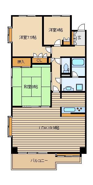 エイチエフ田無レジデンス(3LDK/6階)の間取り写真