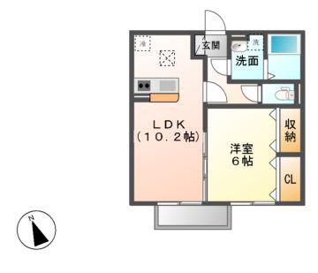 ENTOPIA(1LDK/2階)の間取り写真