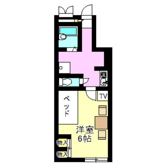 ＪＲ上越線 井野駅(群馬) 徒歩6分 2階建 築22年(1K/1階)の間取り写真