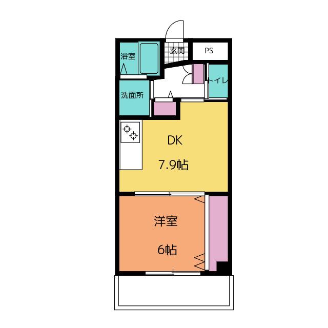 THE GRANM(1DK/3階)の間取り写真