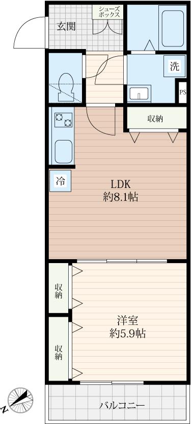 グランメゾン八千代台ウエスト(1LDK/3階)の間取り写真