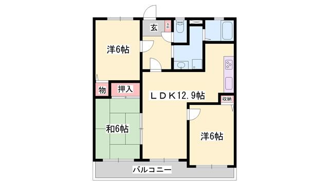 メゾンI(3LDK/2階)の間取り写真