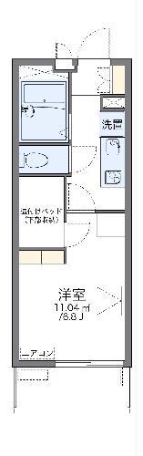 レオパレス夢眠舎(1K/4階)の間取り写真