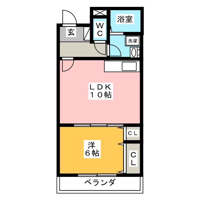 フィールドコート フォリア(1LDK/1階)の間取り写真