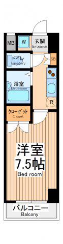 プリマヴェール町田(1K/2階)の間取り写真
