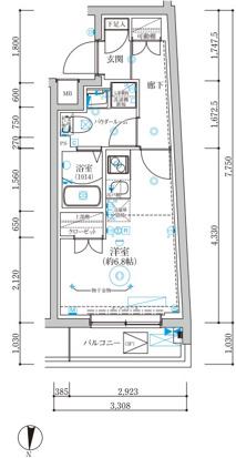 YIELD BS 東京 ノース(ワンルーム/2階)の間取り写真