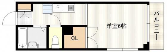 ライフプラス地御前(1K/4階)の間取り写真