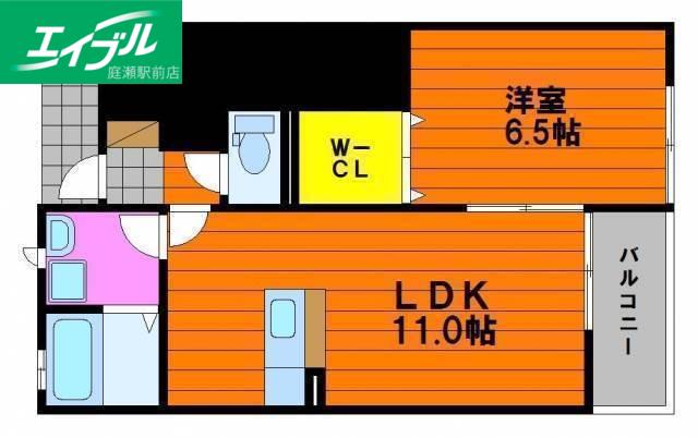 I.S延友 C棟(1LDK/1階)の間取り写真
