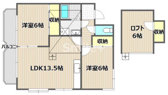 サンハイツテラオ(2SLDK/2階)の間取り写真