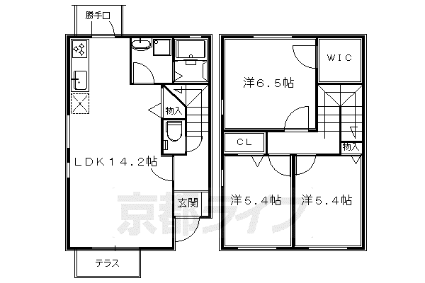 フォーシーズンズ宝ヶ池(3LDK/1階)の間取り写真
