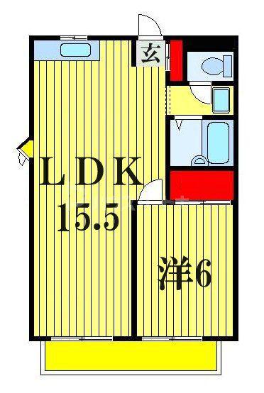 パールハイムさくま(1LDK/1階)の間取り写真