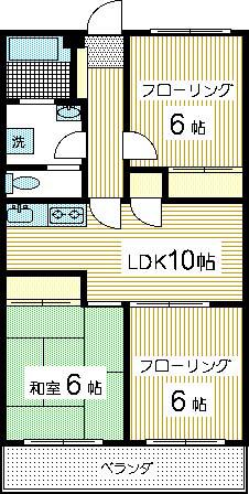 クレインマンション(3LDK/2階)の間取り写真