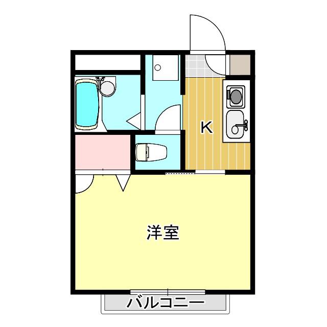 エクセル大手町II(1K/2階)の間取り写真