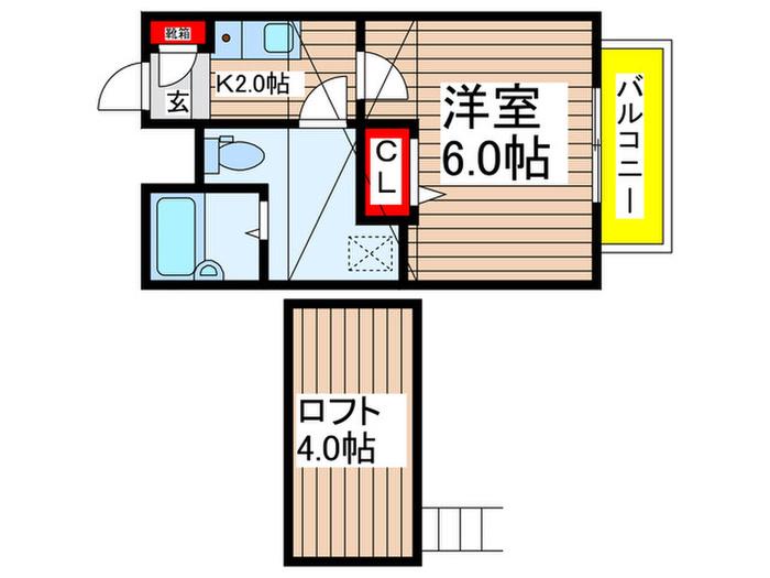 LA SUA CASA.M(1K/2階)の間取り写真