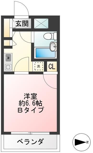 藤和シティコープ八王子並木町(ワンルーム/5階)の間取り写真