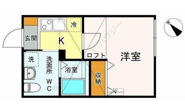 LUMINOUS二俣川(1K/1階)の間取り写真