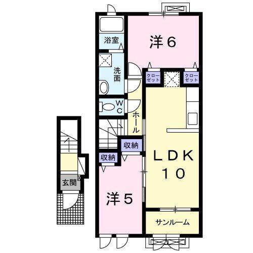 グレース レミカ(2LDK/2階)の間取り写真