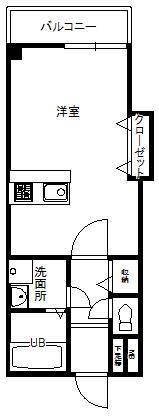 KSハウス(ワンルーム/2階)の間取り写真