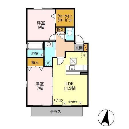 さくらコート(2LDK/1階)の間取り写真