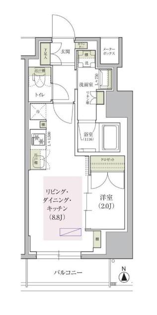 アーバネックス天満橋FRONT(1LDK/3階)の間取り写真