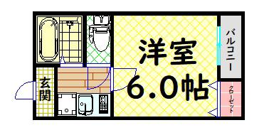 プレアール柳之町(1K/2階)の間取り写真