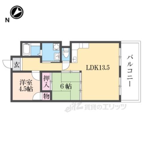 甲西中央ビル(2LDK/3階)の間取り写真