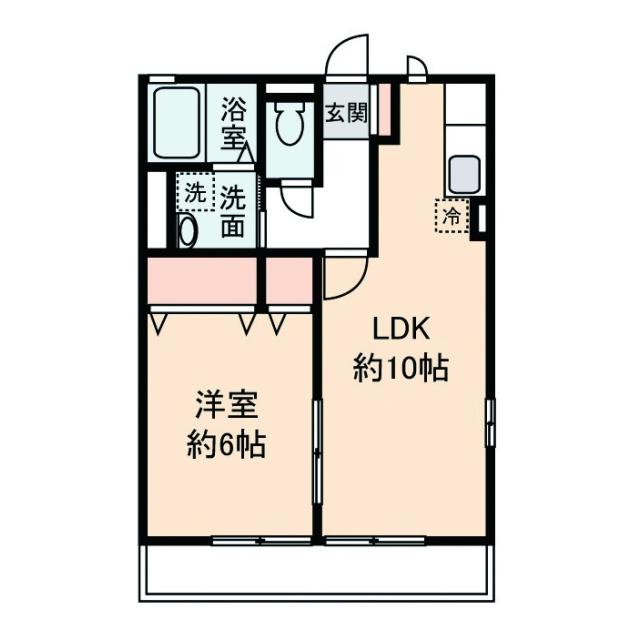 VIVACE諏訪(1LDK/1階)の間取り写真
