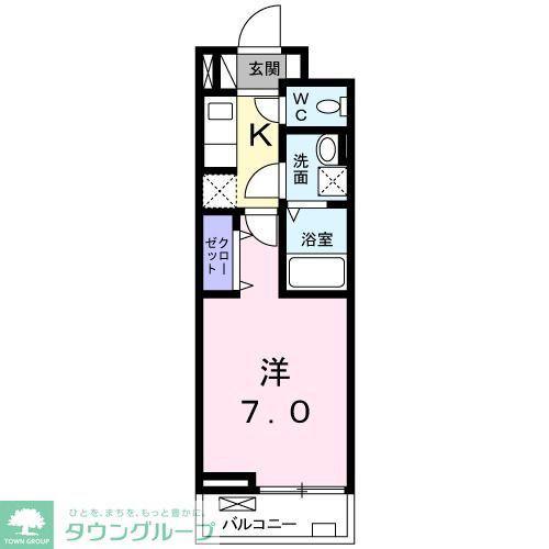 クラッテーロ 八王子(1K/3階)の間取り写真