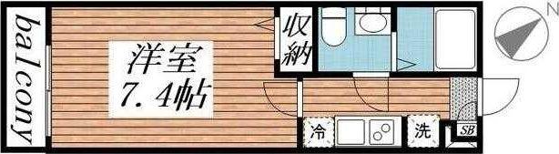 AXIS八千代台(1K/3階)の間取り写真