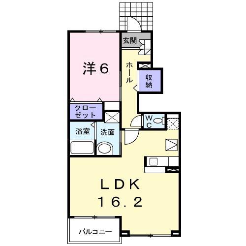 プログレス I(1LDK/1階)の間取り写真