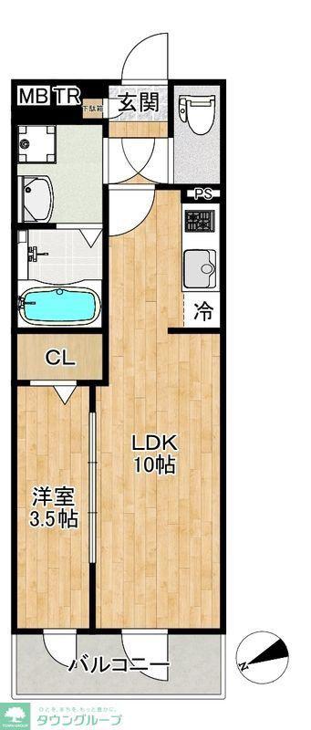 ルーチェ西船海神(1LDK/5階)の間取り写真