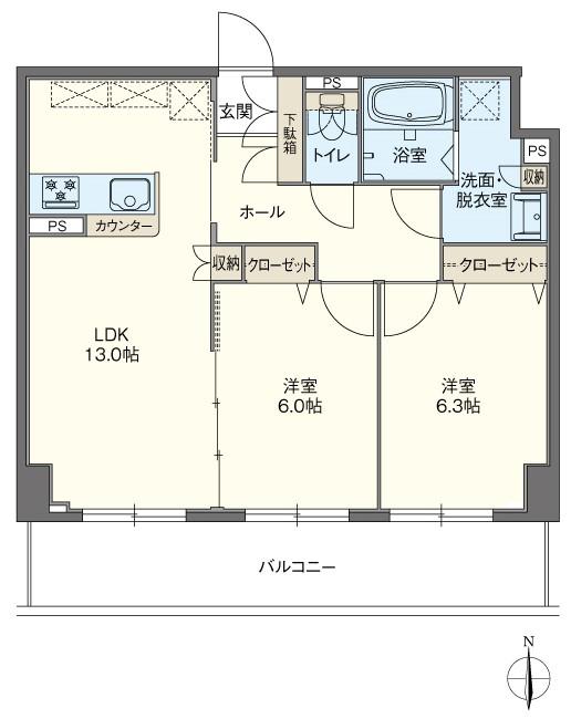 サンスクリット西大寺(2LDK/7階)の間取り写真