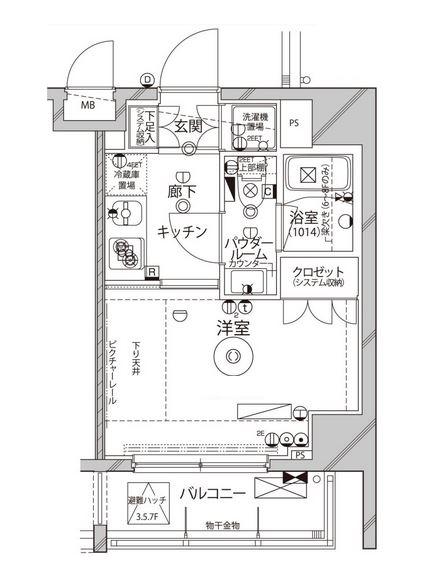 レアライズ平和島(1K/2階)の間取り写真