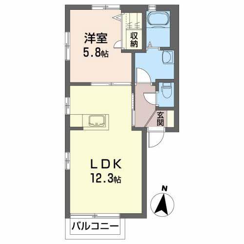 パインフェアリー(1LDK/2階)の間取り写真