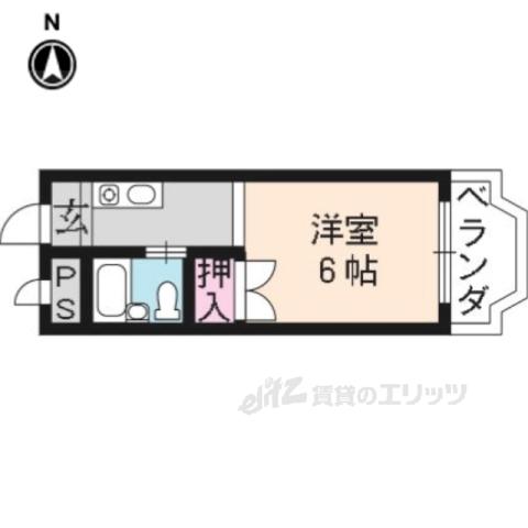 シャレー小野(1K/3階)の間取り写真
