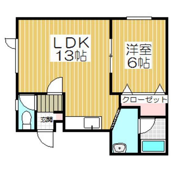 リンクサイドハイツ(1LDK/2階)の間取り写真