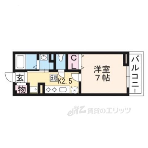 グランツ並河(1K/2階)の間取り写真