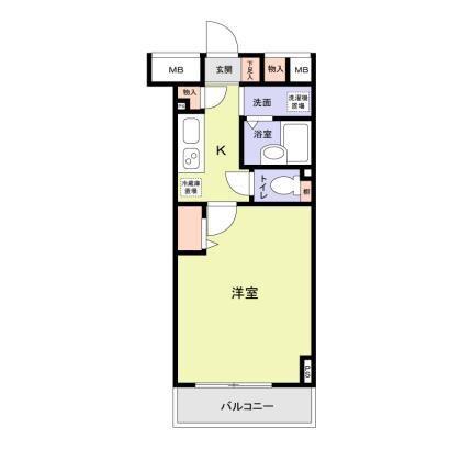プレステージ桜坂(1K/2階)の間取り写真