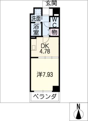 リバーページ藤ヶ丘(1DK/5階)の間取り写真