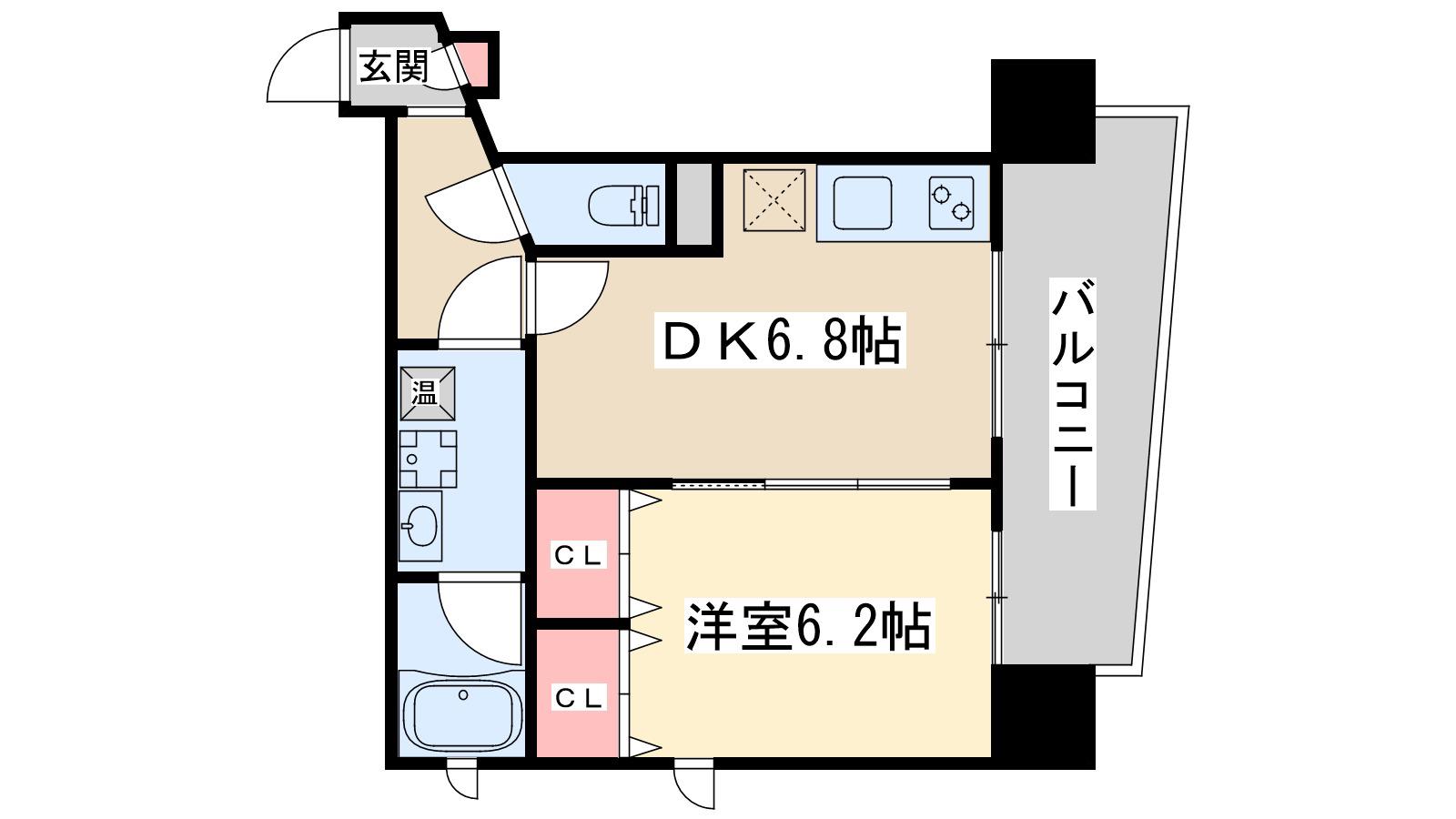 サンレムート江坂セカンド(1DK/7階)の間取り写真