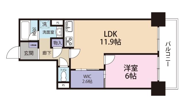 二日町パークマンション(1LDK/8階)の間取り写真